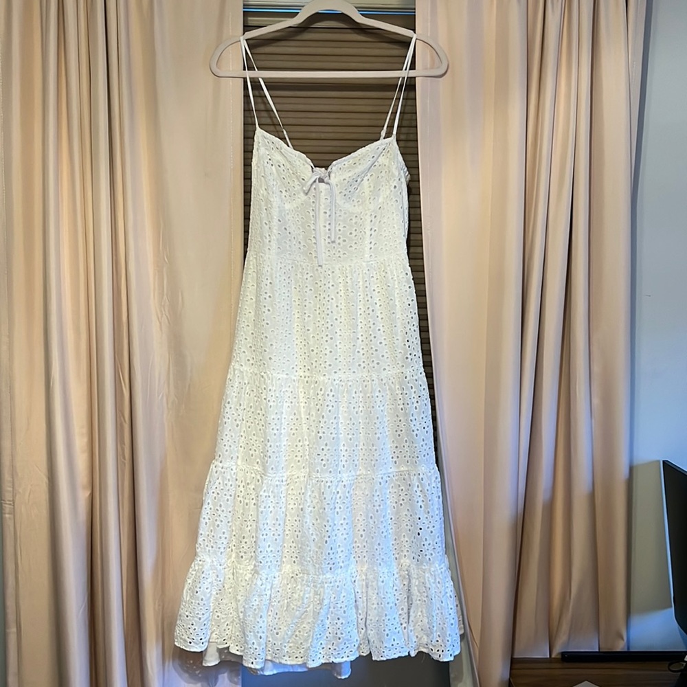 White Linen Midi Dress